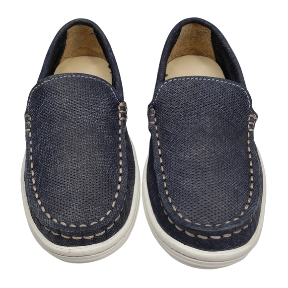 Marc Joseph | NIB Leroy St Navy Jeans Perforated Leather Loafers Boy's 10.5 - Picture 4 of 13